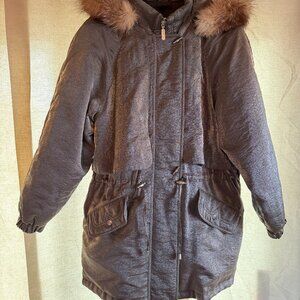 Share Innovations by IZZI Women's Jacket M Tan with Fox Fur Hood